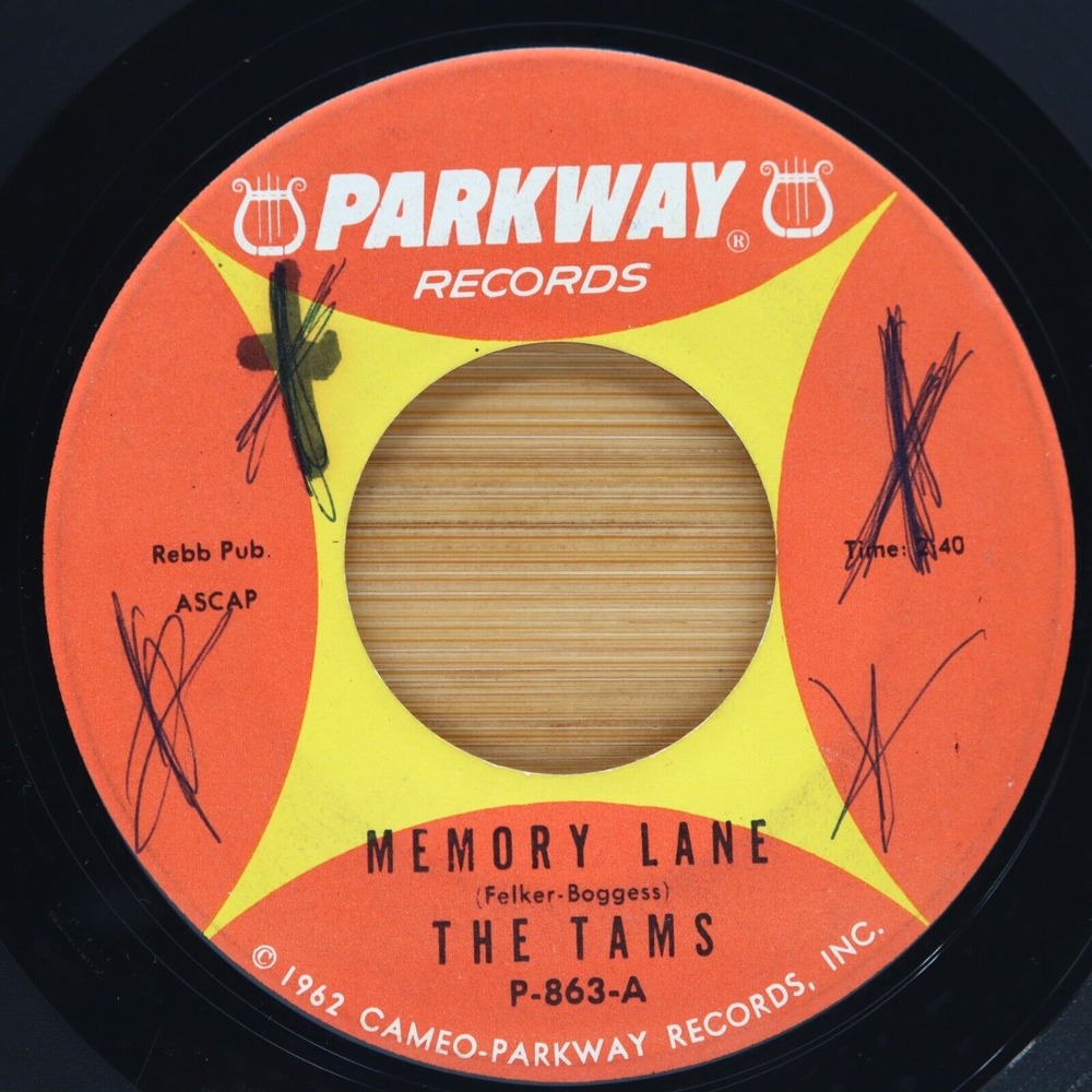 THE TAMS - MEMORY LANE / A LONELY PIANO - SOUL 45  PARKWAY‎